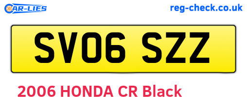 SV06SZZ are the vehicle registration plates.