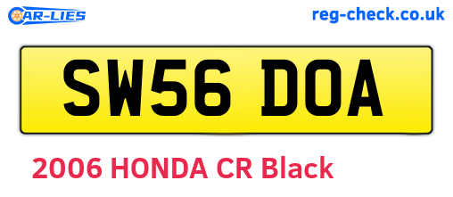 SW56DOA are the vehicle registration plates.