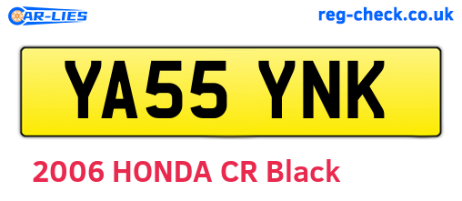 YA55YNK are the vehicle registration plates.