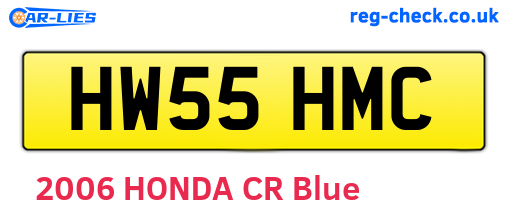 HW55HMC are the vehicle registration plates.