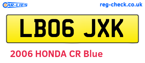 LB06JXK are the vehicle registration plates.