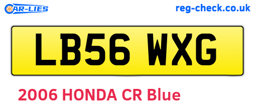 LB56WXG are the vehicle registration plates.