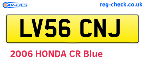 LV56CNJ are the vehicle registration plates.