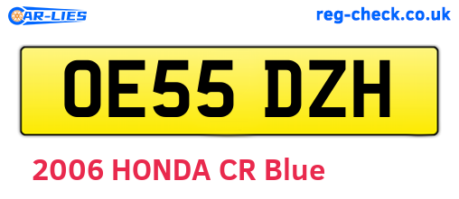 OE55DZH are the vehicle registration plates.