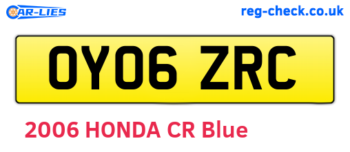 OY06ZRC are the vehicle registration plates.
