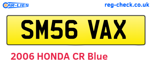 SM56VAX are the vehicle registration plates.