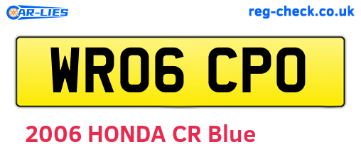 WR06CPO are the vehicle registration plates.