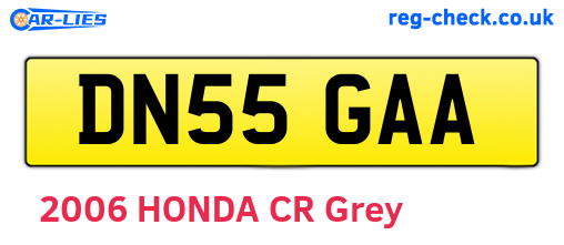 DN55GAA are the vehicle registration plates.