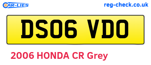 DS06VDO are the vehicle registration plates.