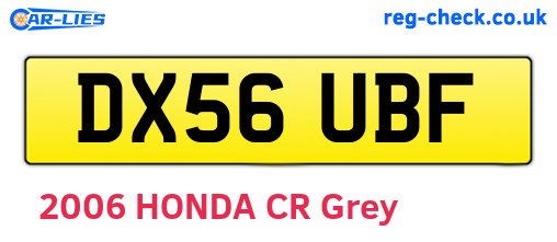 DX56UBF are the vehicle registration plates.