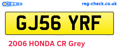 GJ56YRF are the vehicle registration plates.