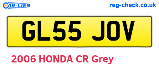 GL55JOV are the vehicle registration plates.