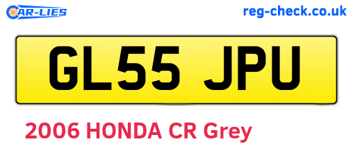 GL55JPU are the vehicle registration plates.