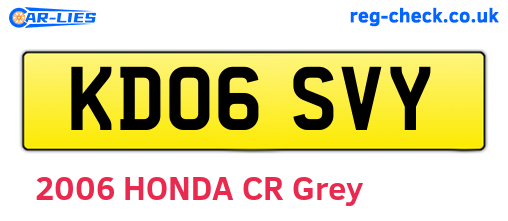 KD06SVY are the vehicle registration plates.