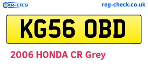 KG56OBD are the vehicle registration plates.
