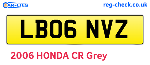 LB06NVZ are the vehicle registration plates.