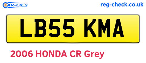 LB55KMA are the vehicle registration plates.