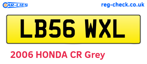 LB56WXL are the vehicle registration plates.
