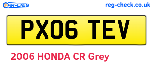 PX06TEV are the vehicle registration plates.