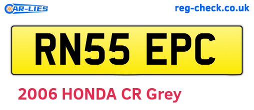 RN55EPC are the vehicle registration plates.