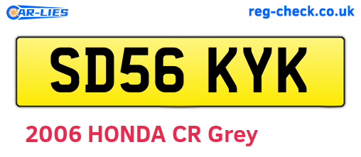 SD56KYK are the vehicle registration plates.