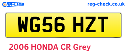 WG56HZT are the vehicle registration plates.