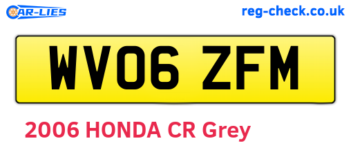 WV06ZFM are the vehicle registration plates.