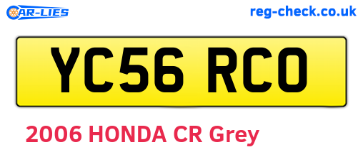 YC56RCO are the vehicle registration plates.