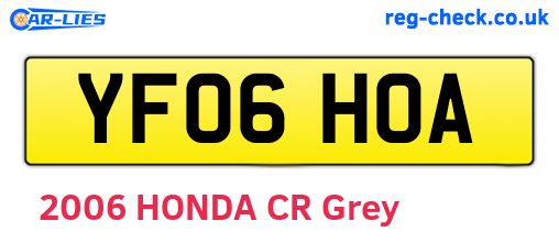 YF06HOA are the vehicle registration plates.