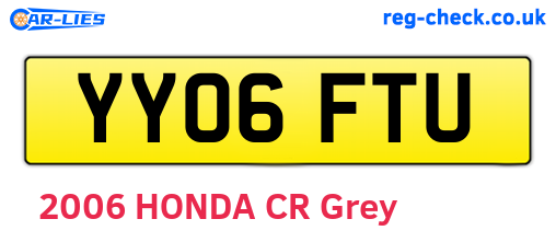 YY06FTU are the vehicle registration plates.