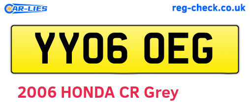 YY06OEG are the vehicle registration plates.