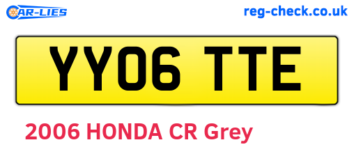 YY06TTE are the vehicle registration plates.