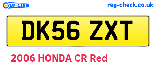 DK56ZXT are the vehicle registration plates.