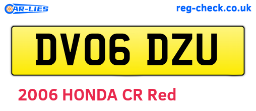 DV06DZU are the vehicle registration plates.