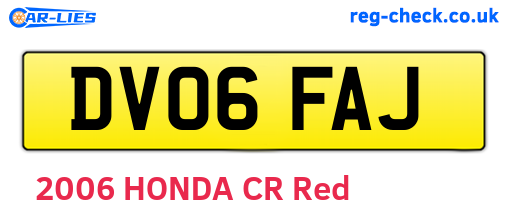 DV06FAJ are the vehicle registration plates.