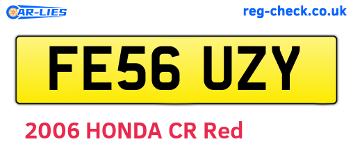 FE56UZY are the vehicle registration plates.