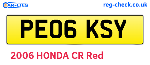 PE06KSY are the vehicle registration plates.