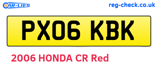 PX06KBK are the vehicle registration plates.