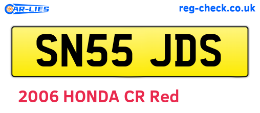 SN55JDS are the vehicle registration plates.