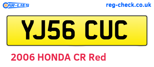 YJ56CUC are the vehicle registration plates.