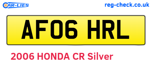AF06HRL are the vehicle registration plates.