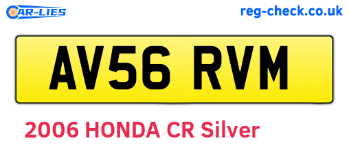 AV56RVM are the vehicle registration plates.