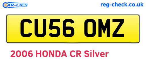CU56OMZ are the vehicle registration plates.