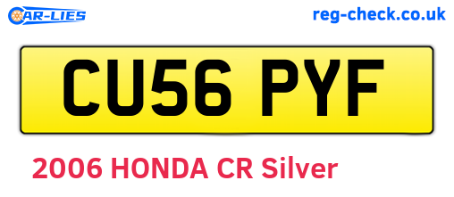 CU56PYF are the vehicle registration plates.