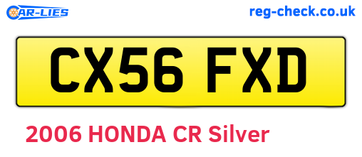 CX56FXD are the vehicle registration plates.
