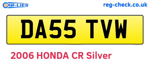 DA55TVW are the vehicle registration plates.