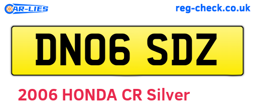 DN06SDZ are the vehicle registration plates.