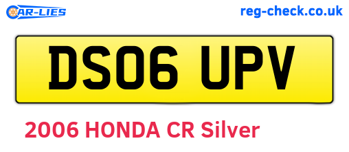 DS06UPV are the vehicle registration plates.