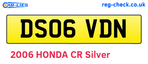 DS06VDN are the vehicle registration plates.