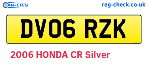 DV06RZK are the vehicle registration plates.